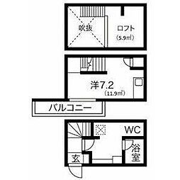 ブリス大江 1Kの間取図画像
