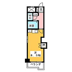 セントラルハイツ二野 ワンルームの間取図画像