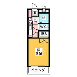 フレンズシティ堀田 1Kの間取図画像