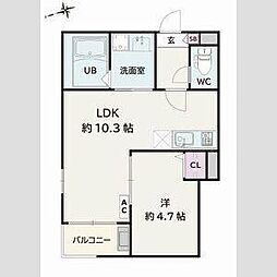 Jack ichibanII 1LDKの間取図画像