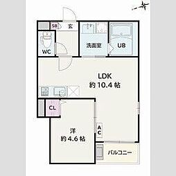 Jack ichibanII 1LDKの間取図画像
