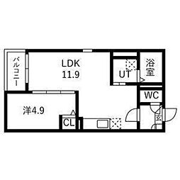 Jack naruhamaII 1LDKの間取図画像