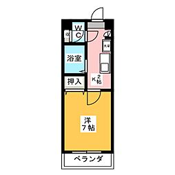 エトワル 1Kの間取図画像