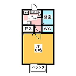 ル・マン 1Kの間取図画像