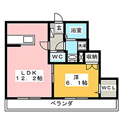 Laforte 1LDKの間取図画像