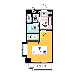 メゾンアツタ 1Kの間取図画像