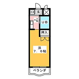 ソレイユかどや 1Kの間取図画像