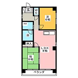 コーポサトウ 2LDKの間取図画像