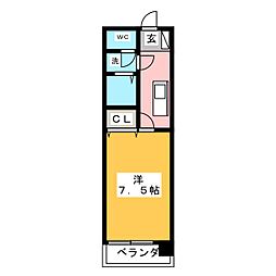 KDXレジデンス神宮前 1Kの間取図画像