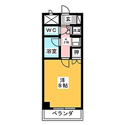 熱田泰文堂ビル 1Kの間取図画像