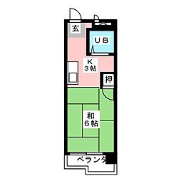 マンション松井 ワンルームの間取図画像