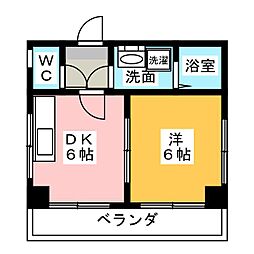 モリタビル 1DKの間取図画像