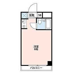 プレス・イン豊 ワンルームの間取図画像