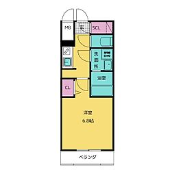 エスレジデンス熱田一番 1Kの間取図画像