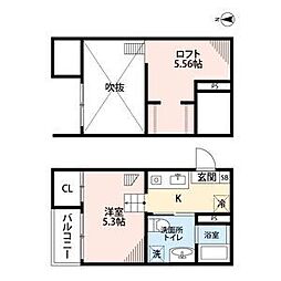 ATLAUS道徳 ワンルームの間取図画像