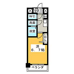 プレサンス鶴舞公園セラヴィ 11階1Kの間取り