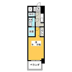 S-RESIDENCE鶴舞II 5階1Kの間取り