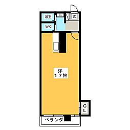 サンライスマンション ワンルームの間取図画像
