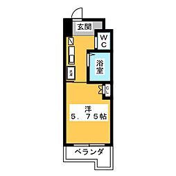 メジログランデ千代田 1階ワンルームの間取り
