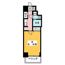 S-RESIDENCE東別院 1Kの間取図画像