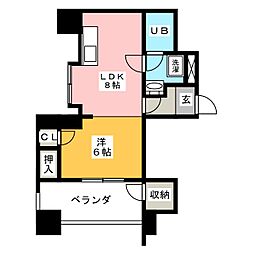 中京第3ビル 1LDKの間取図画像