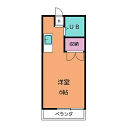 メゾン・ド・ソメイユ 3階ワンルームの間取り