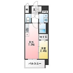 エスリード鶴舞シエスタ 1DKの間取図画像
