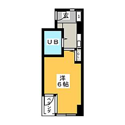 セザール金山 ワンルームの間取図画像