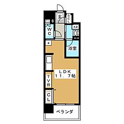 PassaggioHigashibetsuin ワンルームの間取図画像