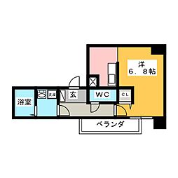 レジデンス上前津 1Kの間取図画像