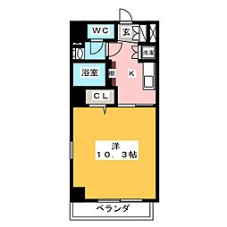 Trive金山 1Kの間取図画像