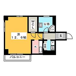 シュタットメゾン2 1Kの間取図画像