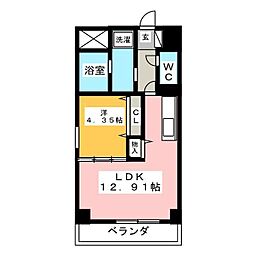 GRANDUKE千代田regaria 1LDKの間取図画像