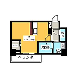 ハーモニーレジデンス名古屋EAST ワンルームの間取図画像