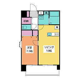 クレシェール大須 ワンルームの間取図画像