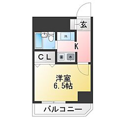 ライオンズシティ鶴舞 1Kの間取図画像