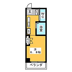 メジログランデ千代田 ワンルームの間取図画像