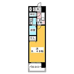 マリオン千代田 1Kの間取図画像