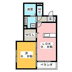 エポラール東別院 1LDKの間取図画像