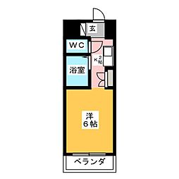 コアパレス 1Kの間取図画像