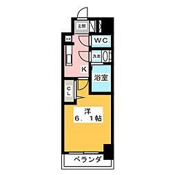 アステリ鶴舞エーナ 1Kの間取図画像