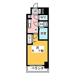 アステリ鶴舞エーナ 1Kの間取図画像