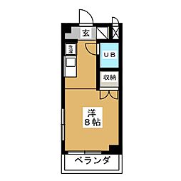 コラージュ88 ワンルームの間取図画像