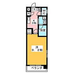 フォレスタ山西 1Kの間取図画像