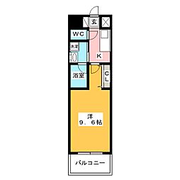 ArtizA上前津 1Kの間取図画像