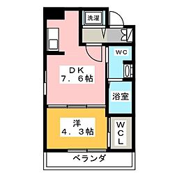 KDX千早レジデンス 1DKの間取図画像