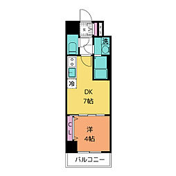 エスリード東別院ザ・セントレ 1DKの間取図画像