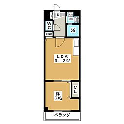 パレスT新栄 1LDKの間取図画像