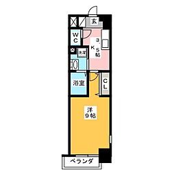 リシュドール鶴舞公園 1Kの間取図画像