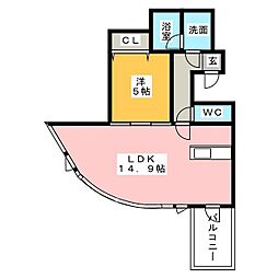 WESTIN上前津 1LDKの間取図画像